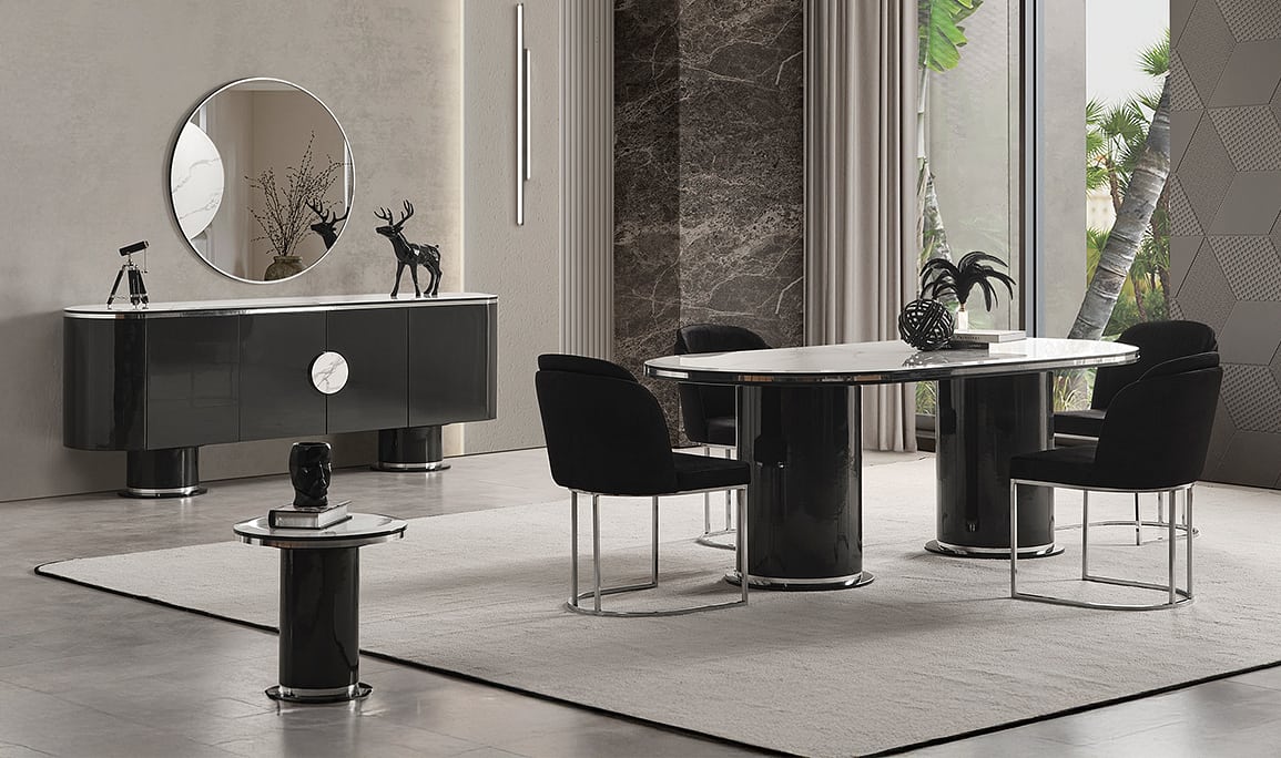 Cartier Antrasit Yemek Odası