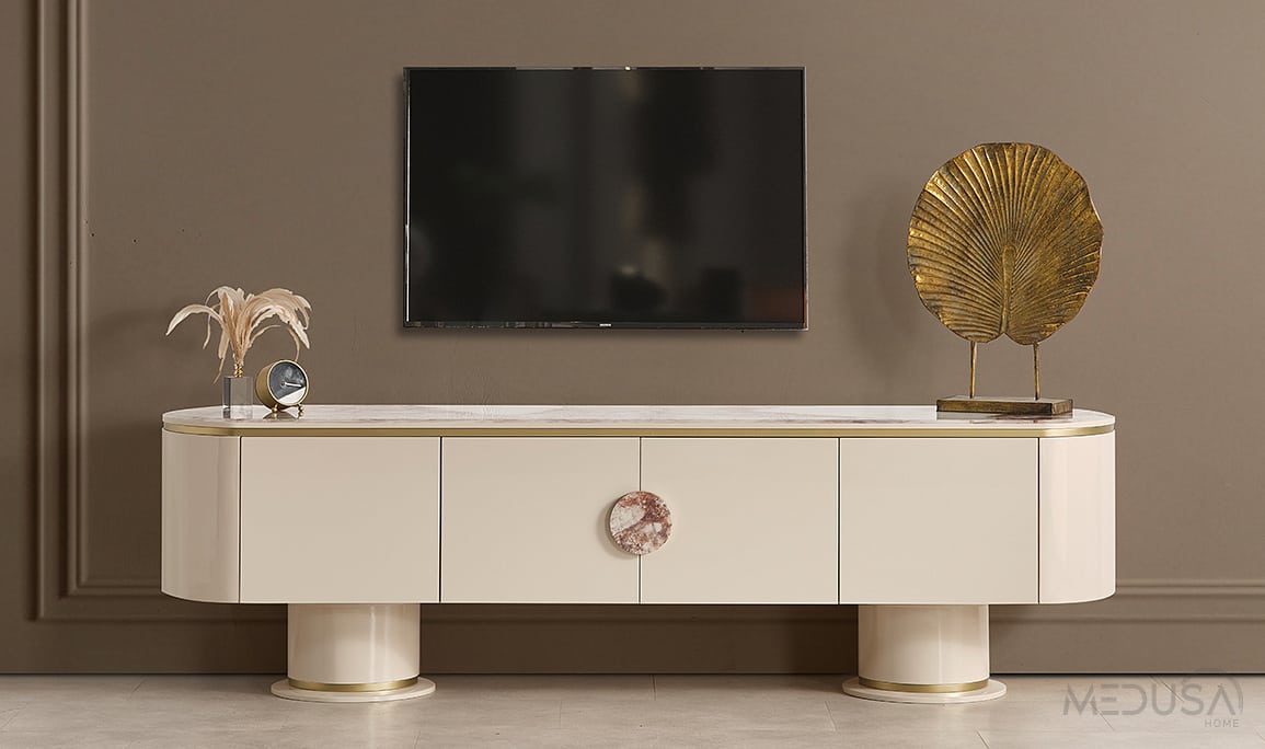 Cartier Krem Tv Sehpası