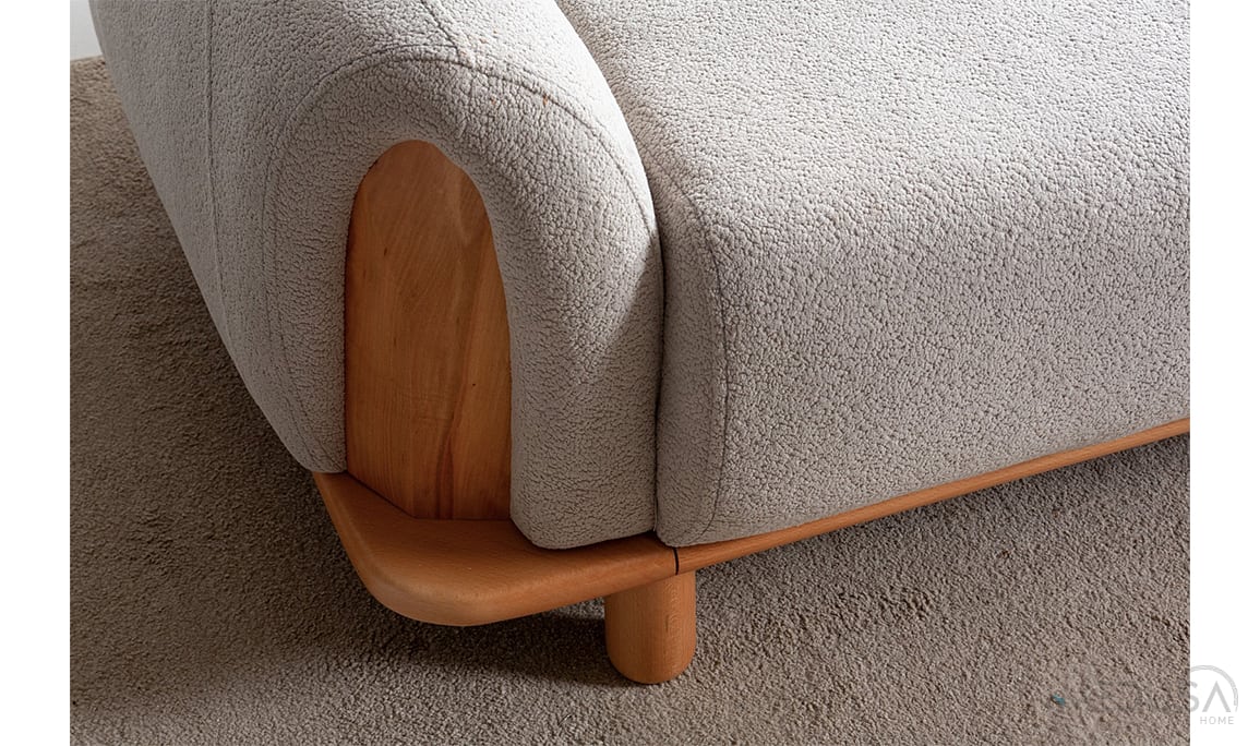 Alaçam Wood Krem Üçlü Koltuk