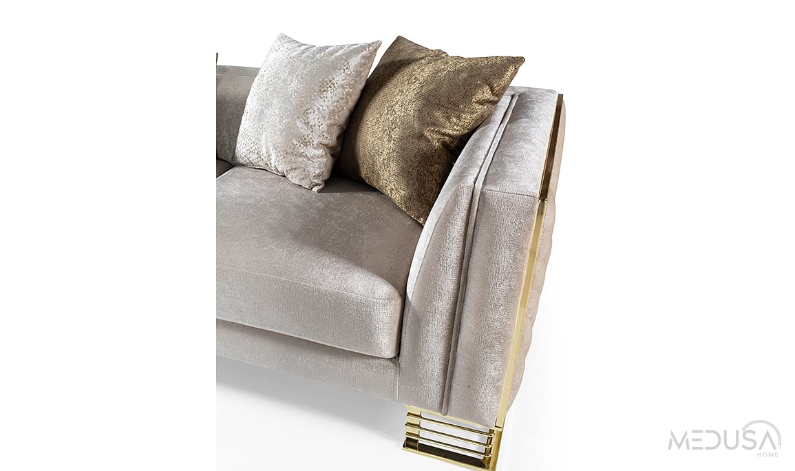 Bella Gold Üçlü Koltuk