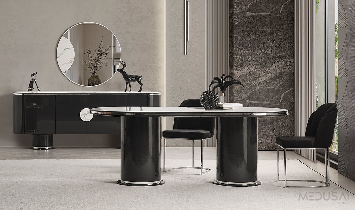Cartier Antrasit Yemek Odası