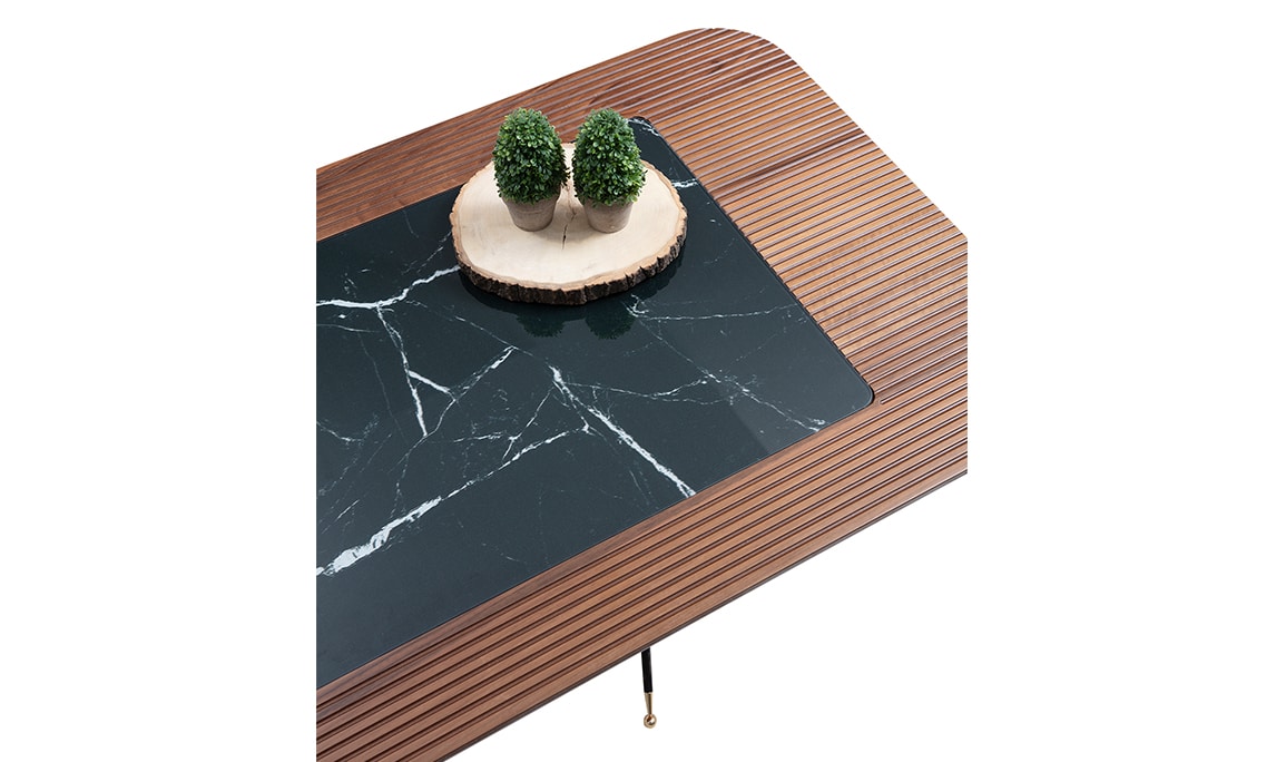 Diamond Walnut Black Orta Sehpa