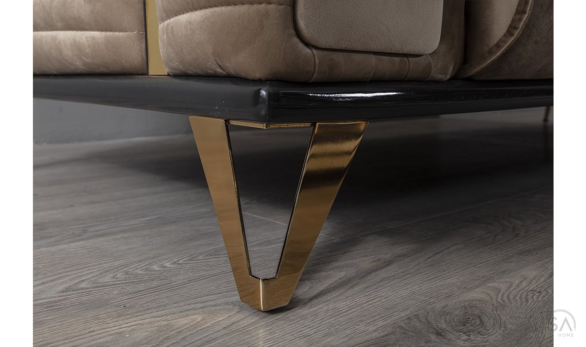 Elegance Luxury Kahve Üçlü Koltuk