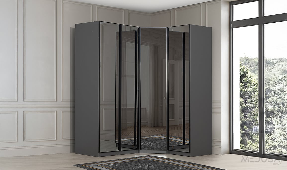 Infinity Black Köşe Gardırop