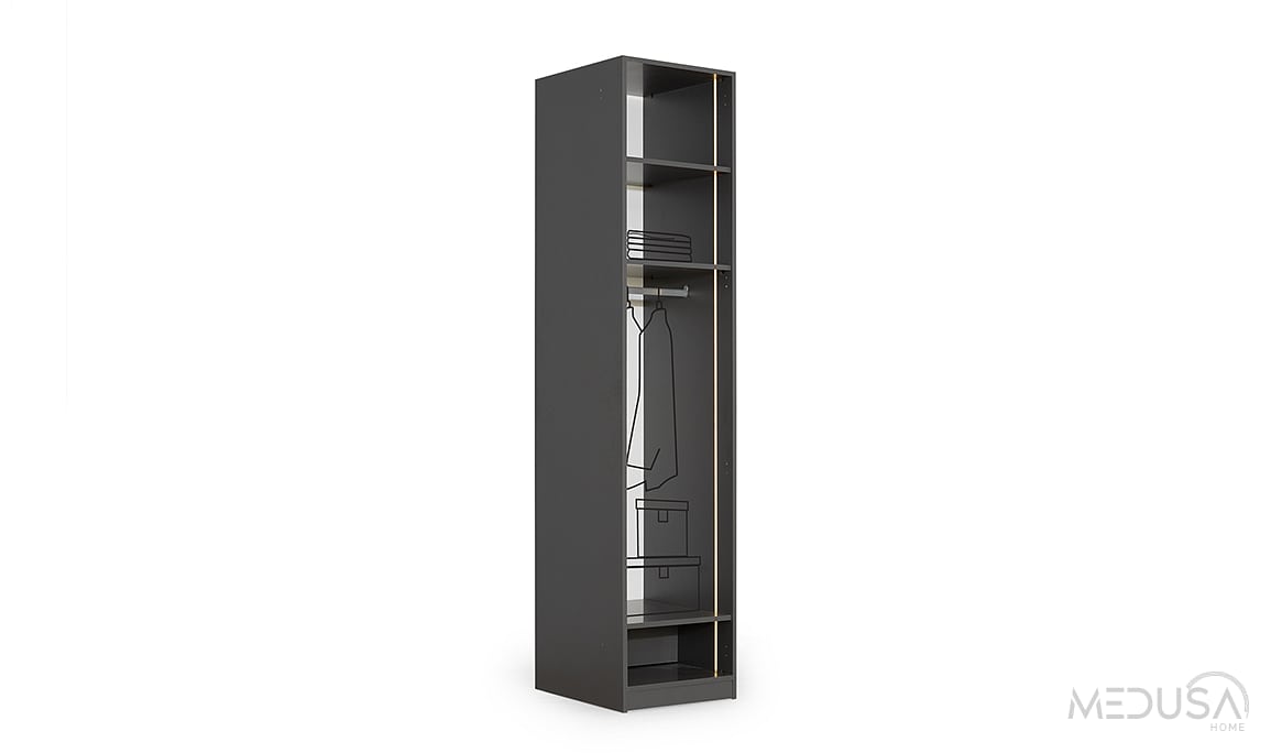 Infinity Black Köşe Gardırop