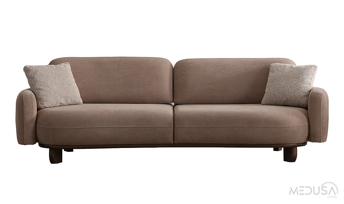 Lucca Dark Taupe Üçlü Koltuk