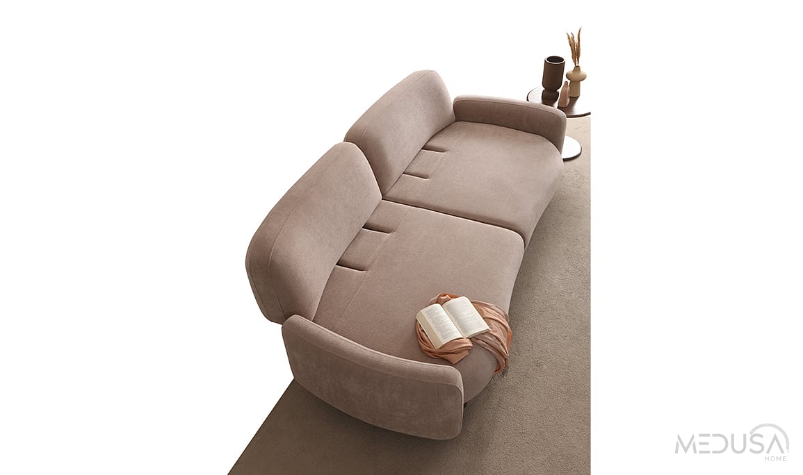 Lucca Dark Taupe Üçlü Koltuk