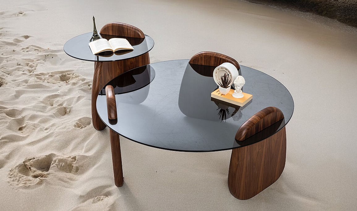 Markiz Ceviz Sehpa Seti