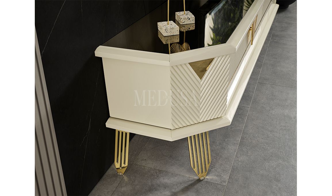 Max Beyaz-Gold Tv Ünitesi