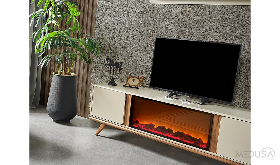 Palda Şömineli Tv Ünitesi