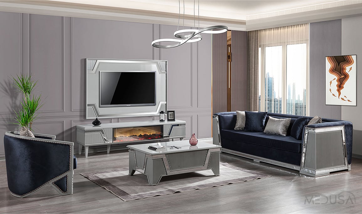 Rodessa Luxury Şömineli Tv Ünitesi