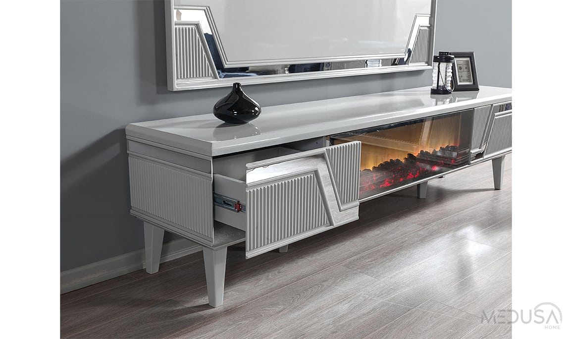 Rodessa Luxury Şömineli Tv Ünitesi