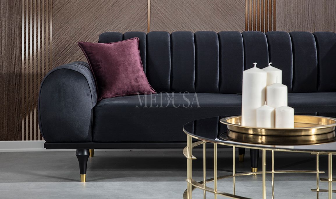 Valeria Exclusive Yarmalı Üçlü Koltuk