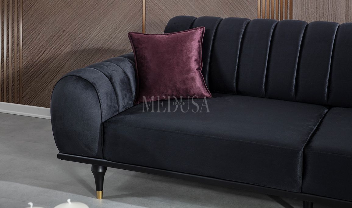 Valeria Exclusive Yarmalı Üçlü Koltuk