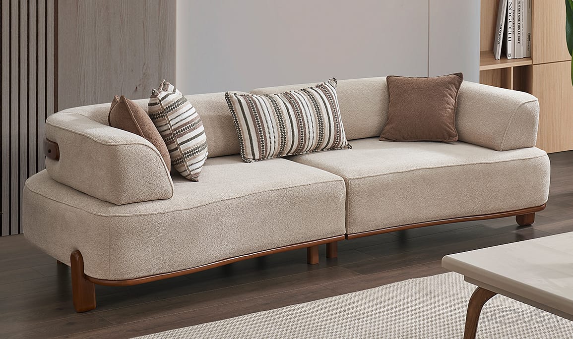 Vizyon Walnut Üçlü Koltuk