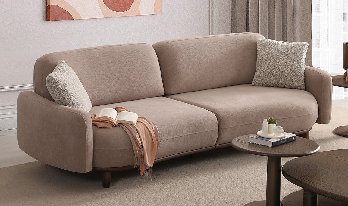 Lucca Dark Taupe Üçlü Koltuk