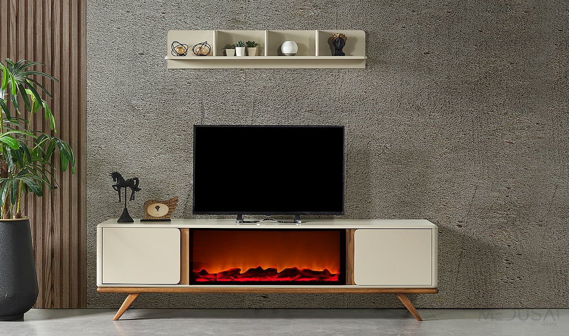 Palda Şömineli Tv Ünitesi