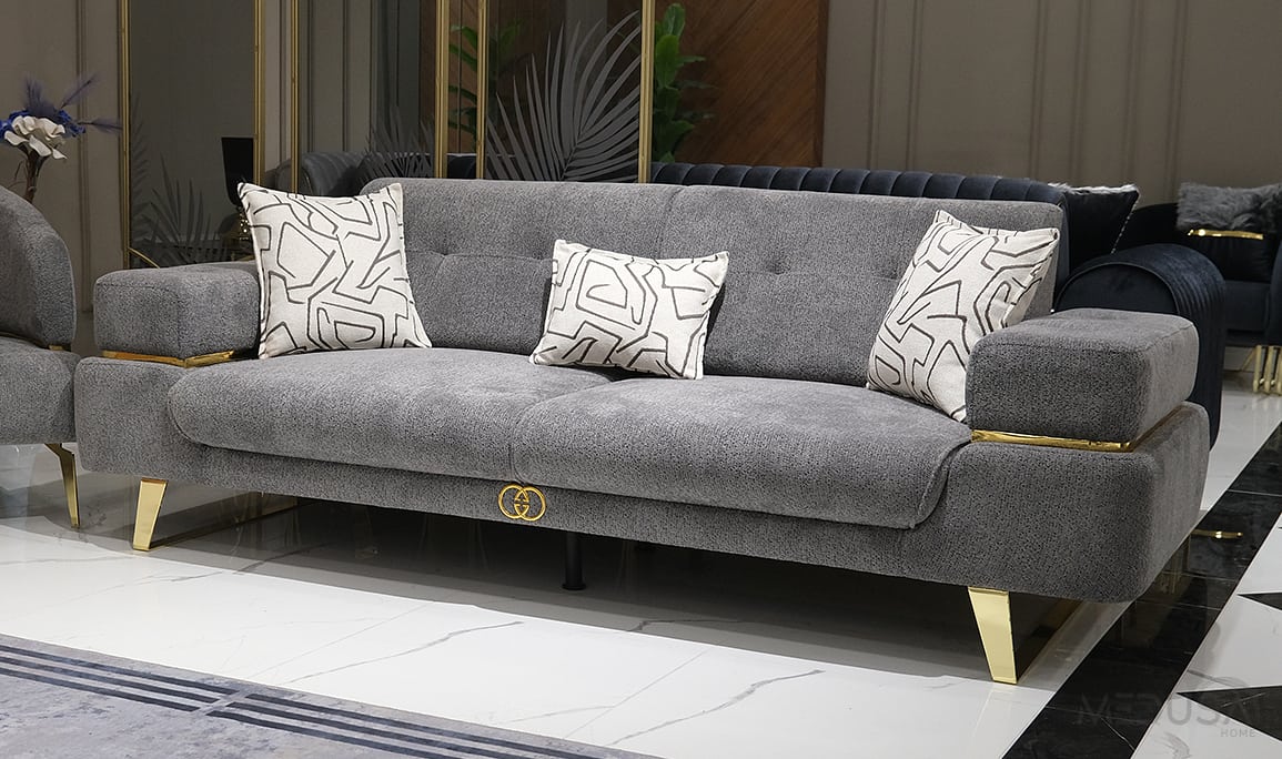 Trend Luxury Füme Üçlü Koltuk